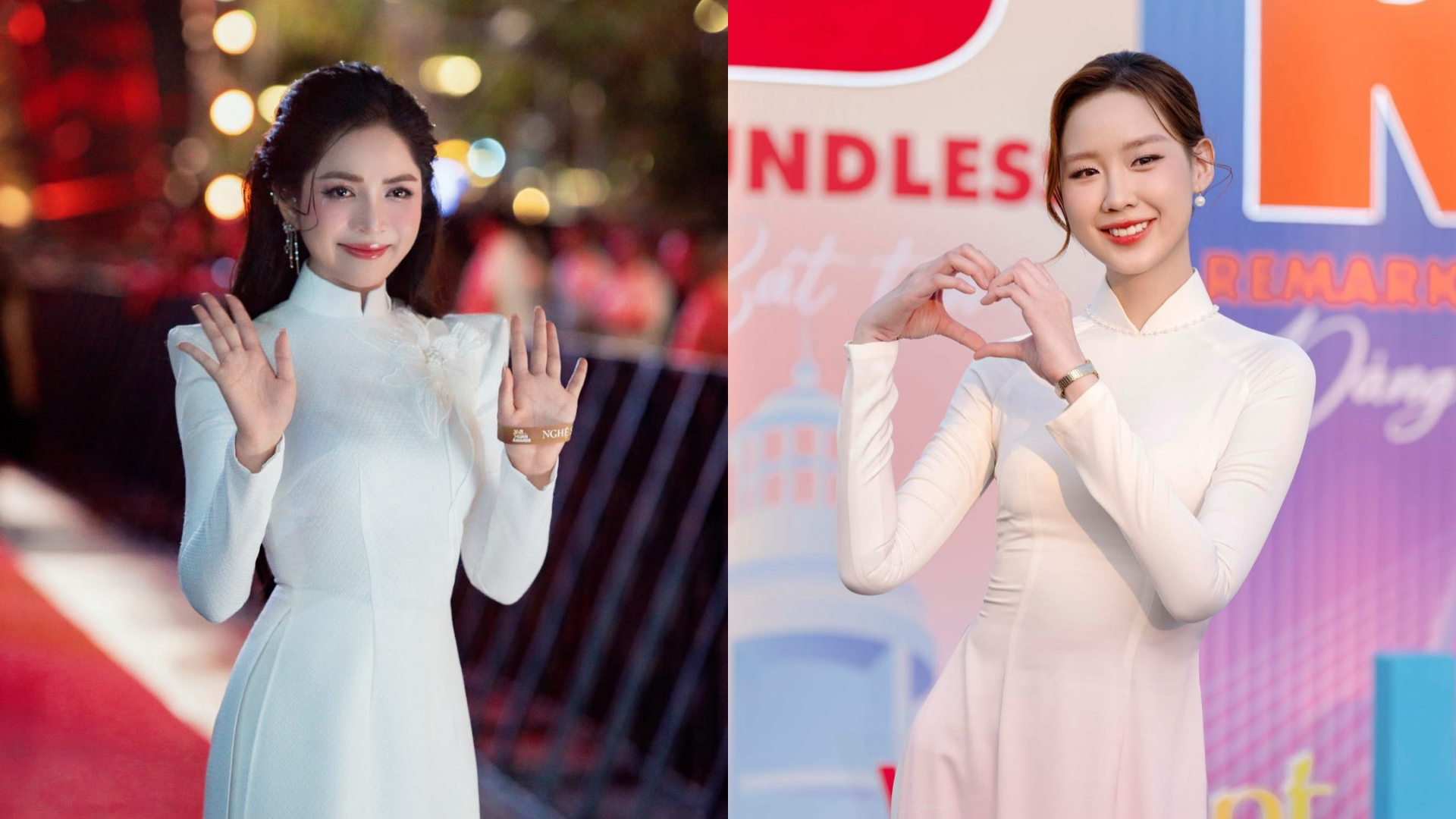 Ca sĩ Duyên Quỳnh (trái) và hoa hậu Bảo Ngọc (phải) được vinh danh công dân trẻ tiêu biểu của TPHCM năm 2025