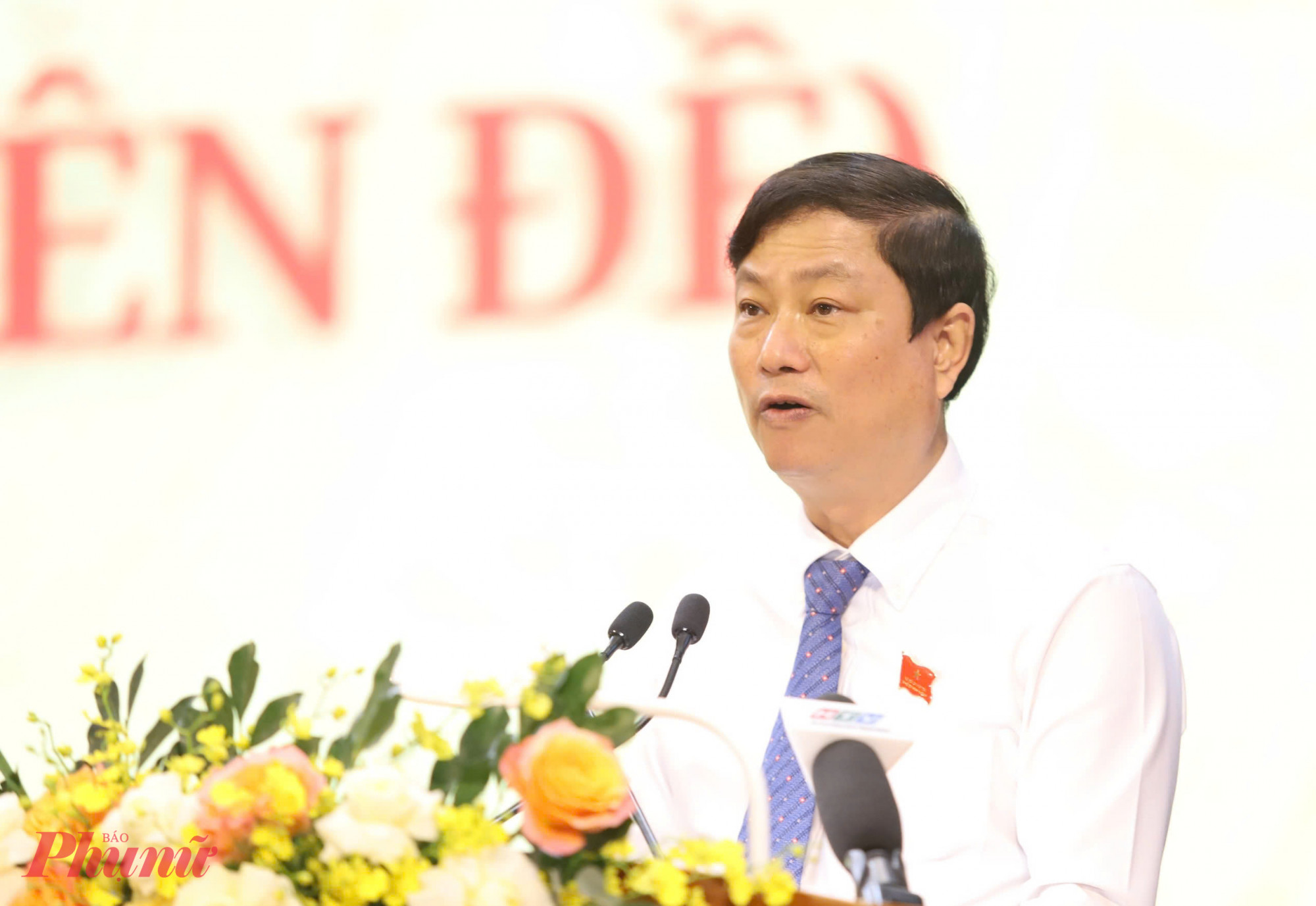 Ông Võ Văn Minh - Chủ tịch HĐND TPHCM đã phát biểu khai mạc kỳ họp thứ 7, HĐND TPHCM - Ảnh: Thanh Tâm