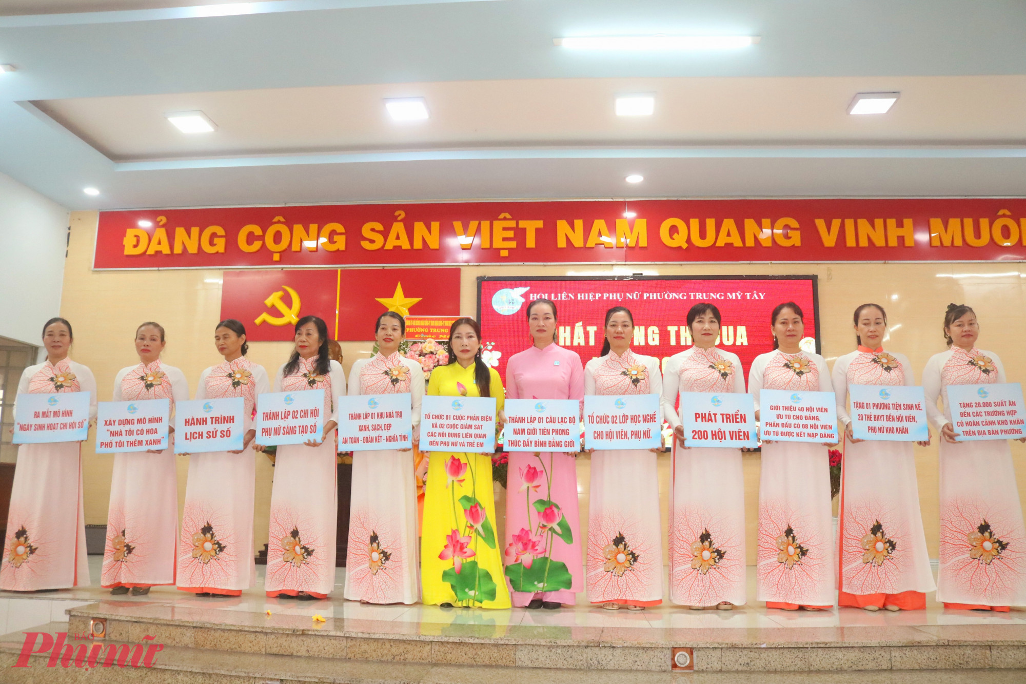 Những mô hình, phần việc cụ thể mà Hội LHPN phường Trung Mỹ Tây kêu gọi cán bộ, hội viên cùng thực hiện trong năm 2026 - Ảnh: Mẫn Nhi