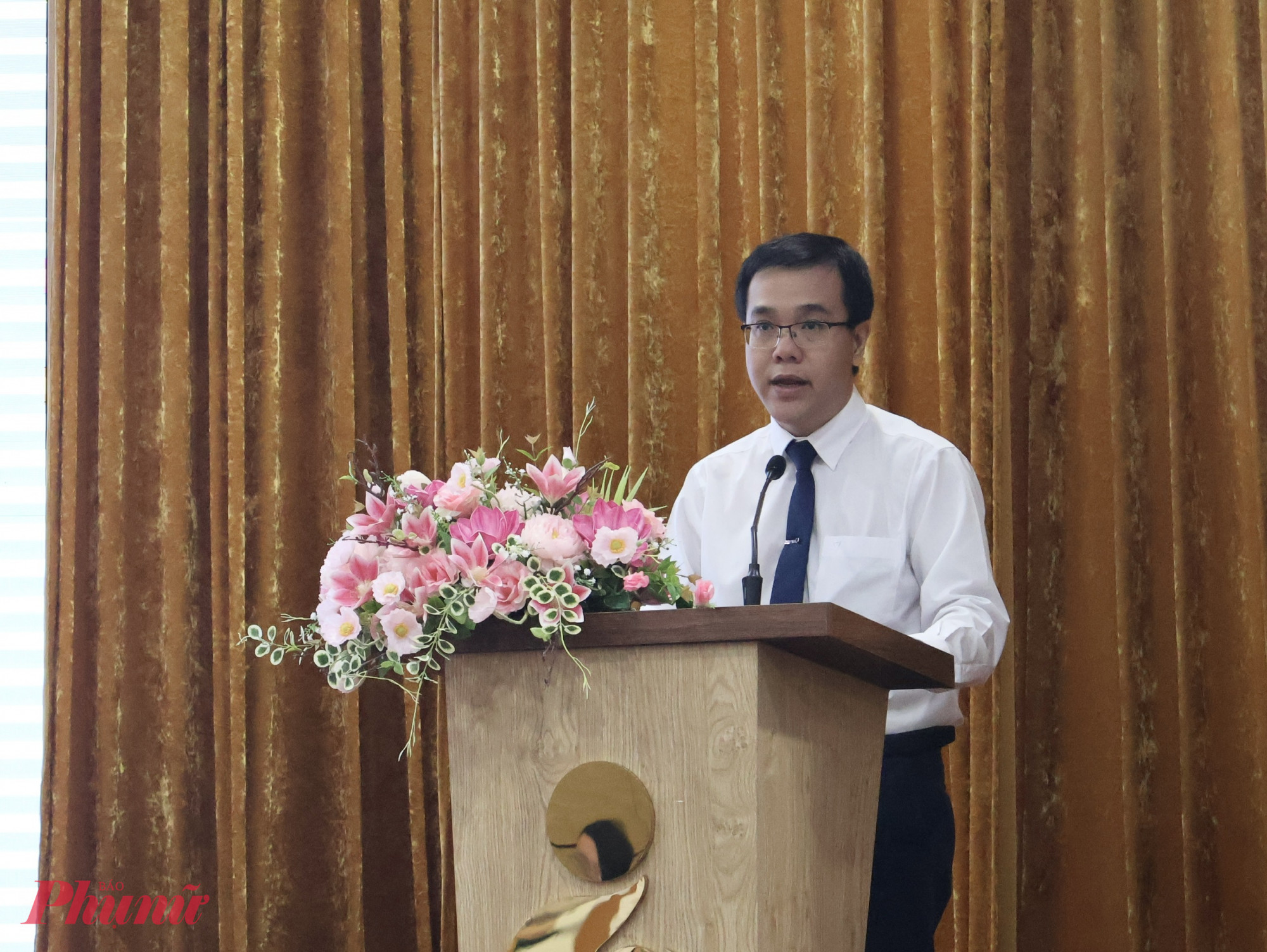 Ông Phạm Chánh Trung phát biểu tại hội nghị, ảnh H.N.