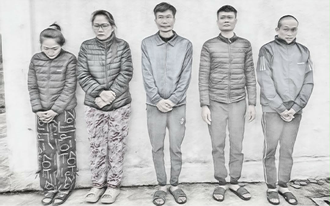 Các đối tượng tại cơ quan công an - Ảnh công an cung cấp