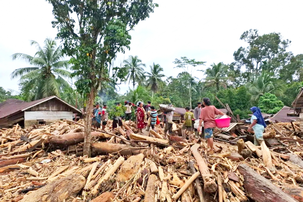 Hình ảnh hoang tàn sau trận lũ lụt chết người ở tỉnh Aceh, cực tây bắc đảo Sumatra, Indonesia - Nguồn ảnh: Earth.org