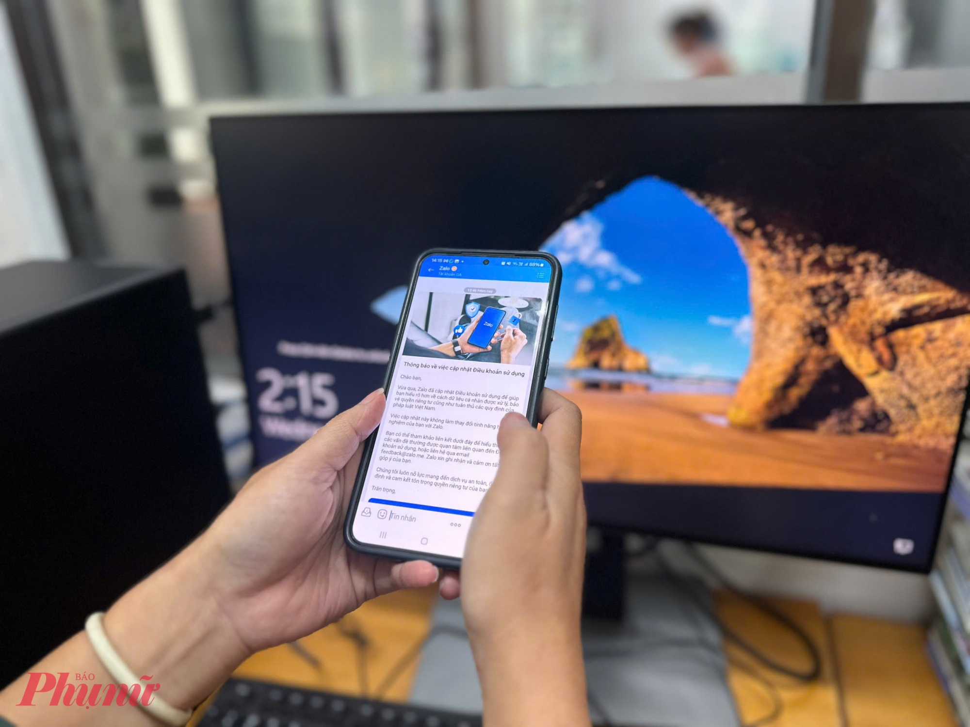 Thông báo mới nhất của Zalo gửi trực tiếp tới người dùng chiều 31/12 - Ảnh: Ngọc Thùy