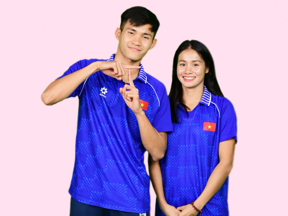 Thanh Bảo tái hiện ký hiệu dành tặng bạn gái tại SEA Games 33 - ẢNH: CÁT QUÂN