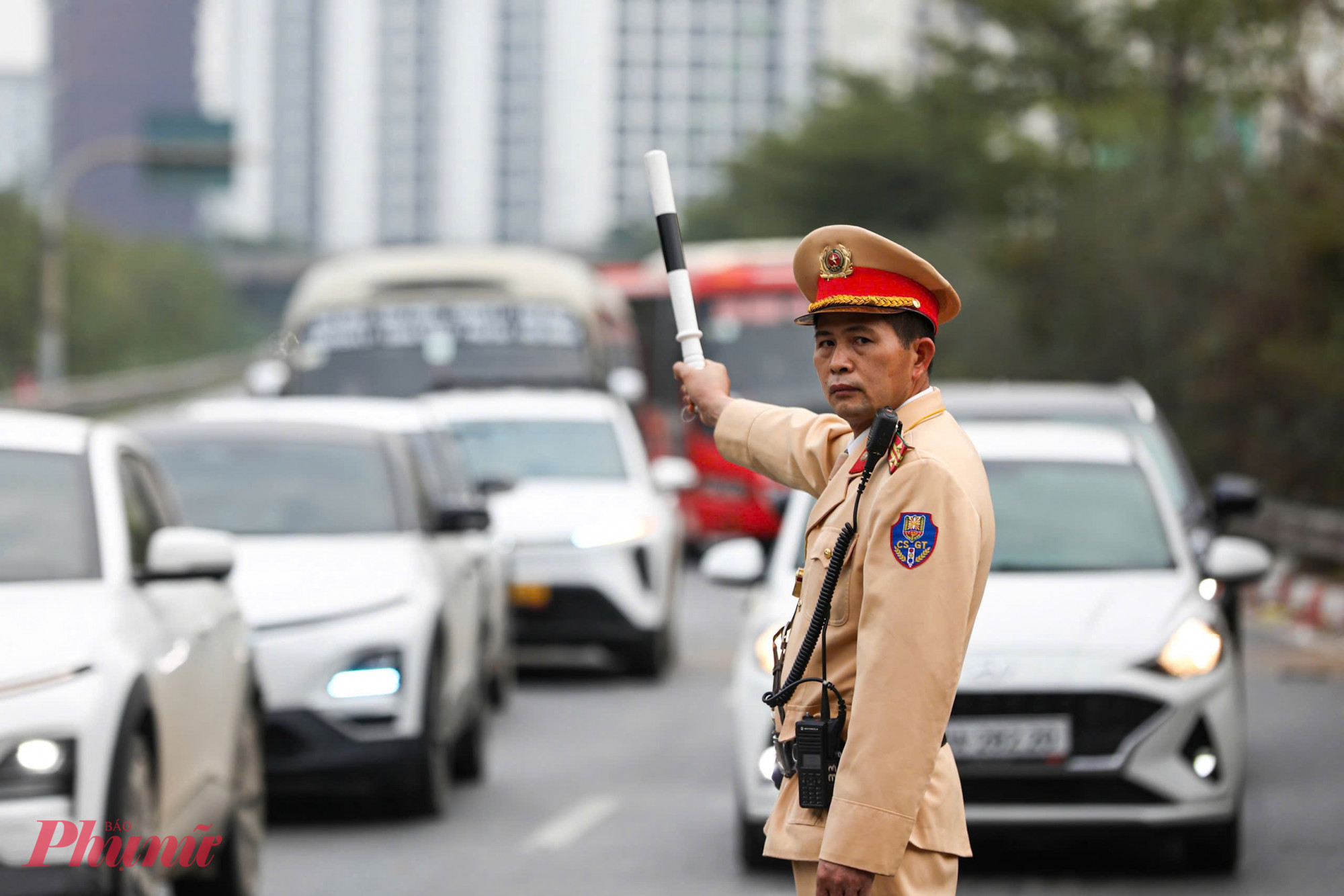Phương tiện dễ dàng di chuyển tại lối ra cao tốc Pháp Vân - Cầu Giẽ.