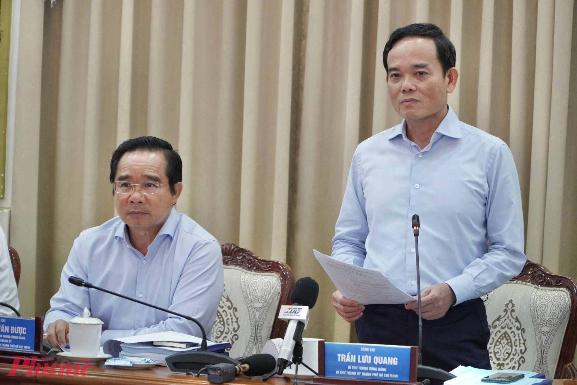 Chủ tịch UBND TPHCM: “Đã làm là phải ra kết quả thực chất, không né tránh, không trì hoãn” Bí thư Thành ủy TPHCM Trần Lưu Quang phát biểu chỉ đạo tại hội nghị - Ảnh: T.T