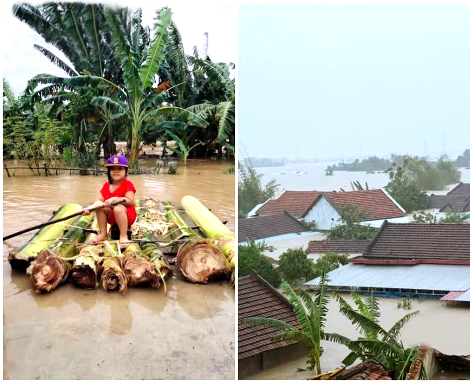 Trẻ em cần được làm quen với sông nước từ nhỏ để biết ứng phó khi có mưa lũ  - Ảnh do tác giả cung cấp 
