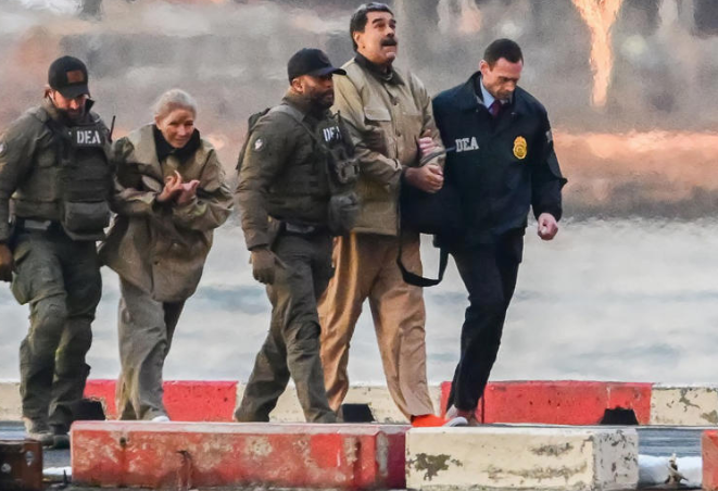 Đệ nhất phu nhân Venezuela Cilia Flores theo dõi chồng mình khi bị lực lượng Mỹ giam giữ. Kyle Mazza-CNP/Shutterstock