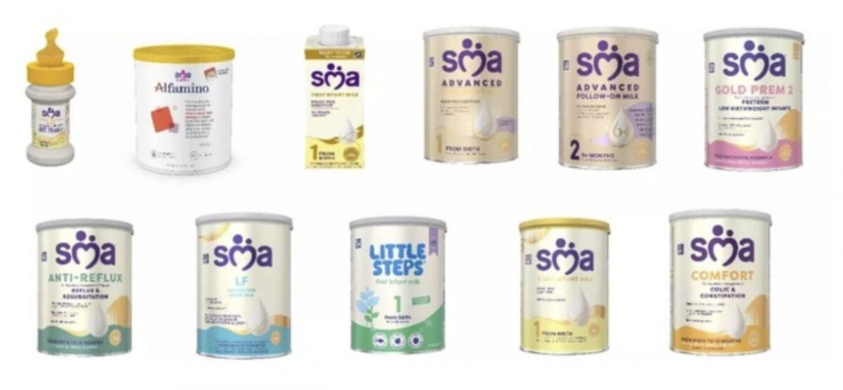 Một số sản phẩm sữa công thức dành cho trẻ sơ sinh của Nestlé đang được thu hồi (Ảnh: Nestlé)