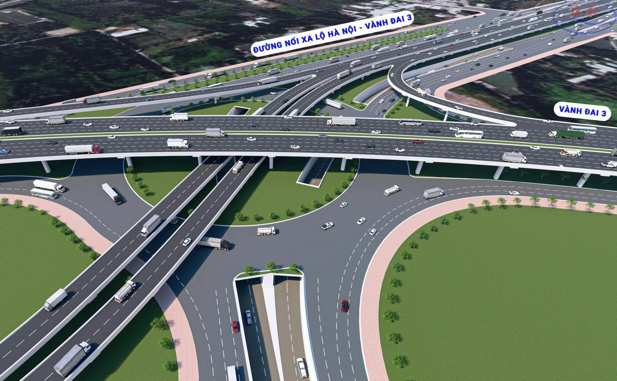 Phối cảnh nút giao Gò Công - Ảnh: Sở Xây dựng