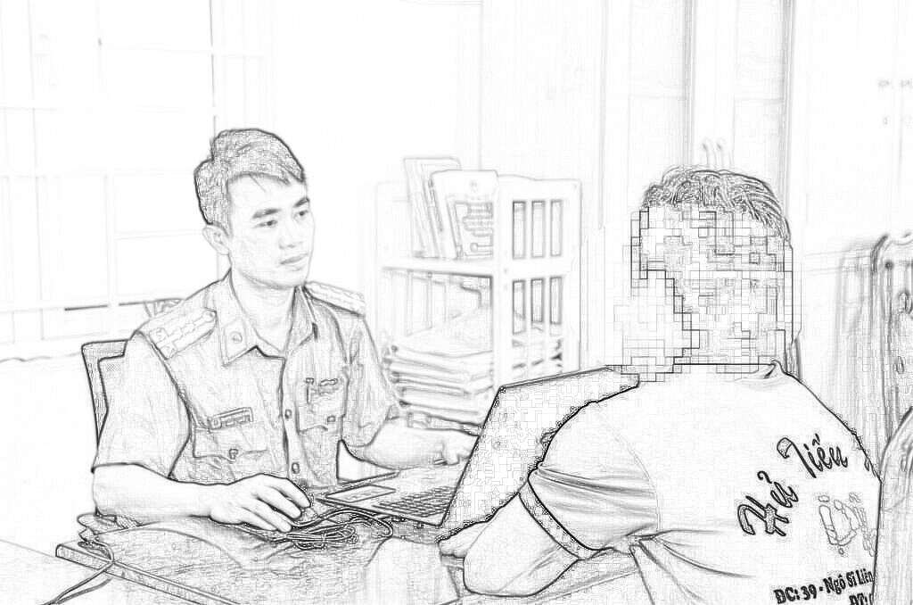 Hoàng thời điểm bị bắt. Ảnh: CA