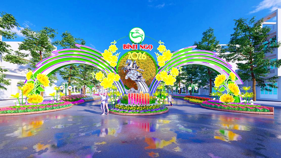 Phối cảnh đường hoa xuân 2026