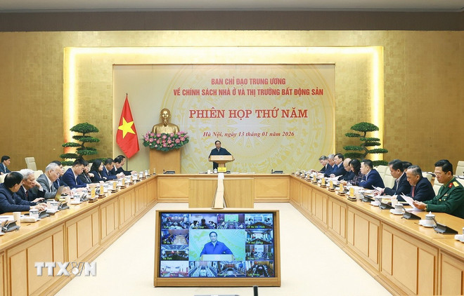 Thủ tướng chỉ đạo kéo giảm giá nhà ở phù hợp với thực tế Thủ tướng Phạm Minh Chính chủ trì phiên họp thứ 5 của Ban Chỉ đạo Trung ương về chính sách nhà ở và thị trường bất động sản. (Ảnh: Dương Giang/TTXVN)