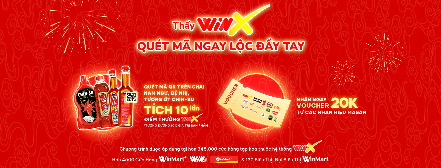 Quét QR trên thân chai Nam Ngư, Đệ nhị, tương ớt CHIN-SU tích 10 lần điểm thưởng trên WinX