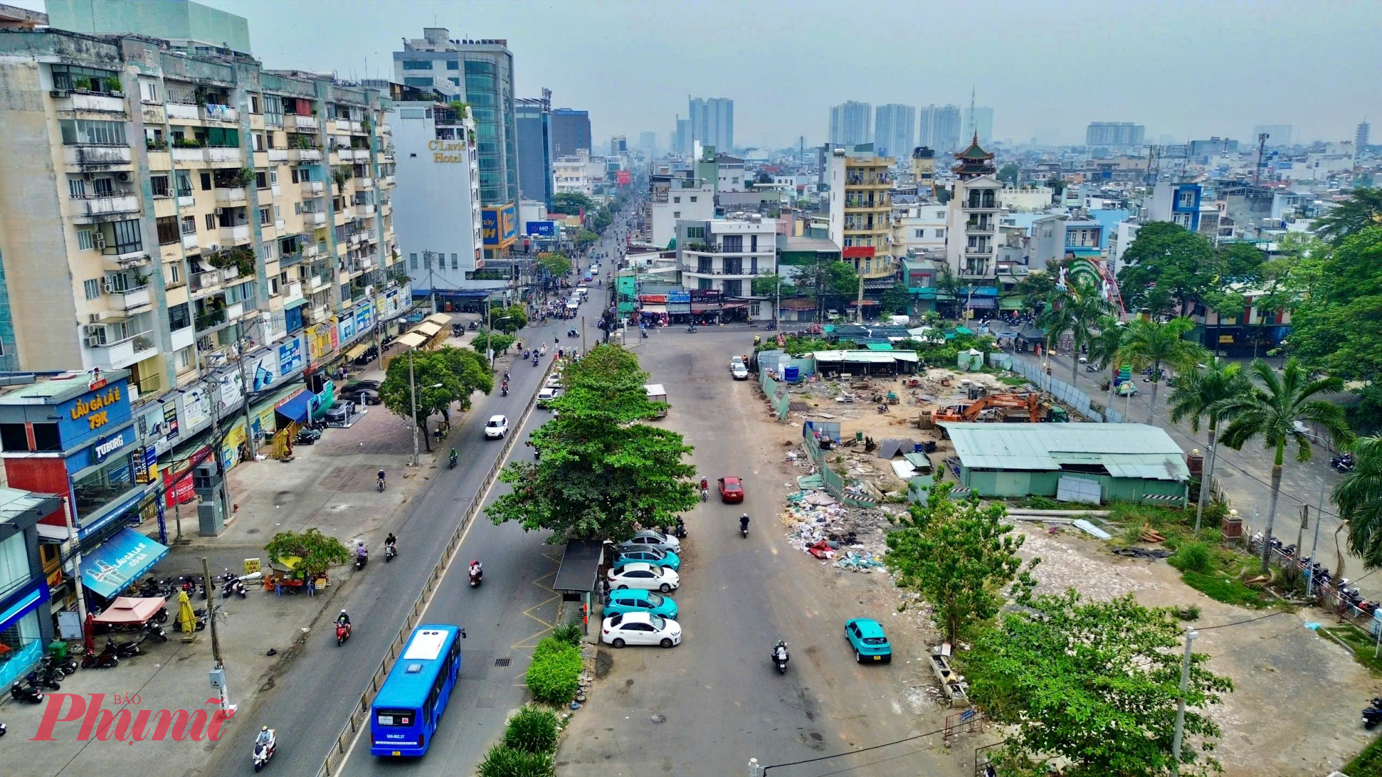 Khu vực xây nhà ga ngầm Lê Thị Riêng 