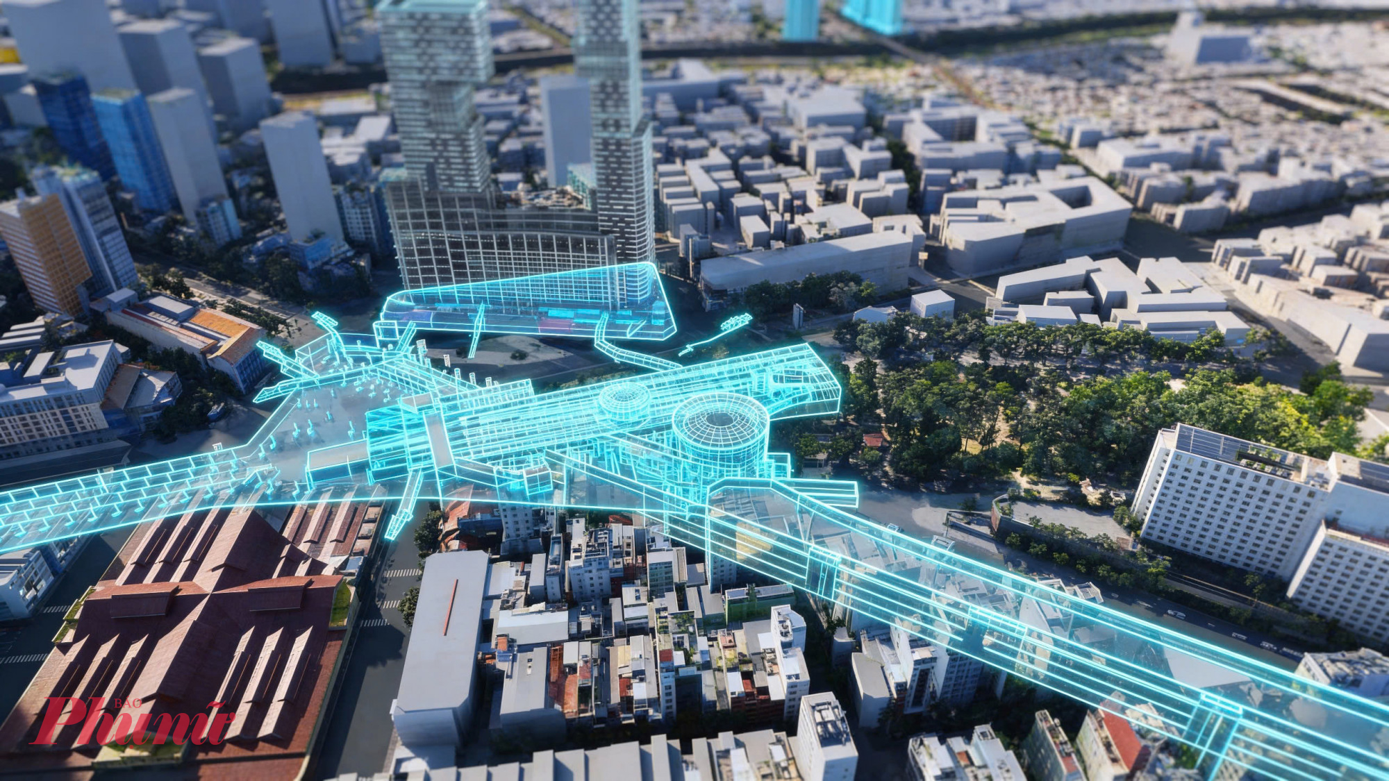 Phối cảnh ga ngầm Bến Thành hướng tuyến metro số 2 