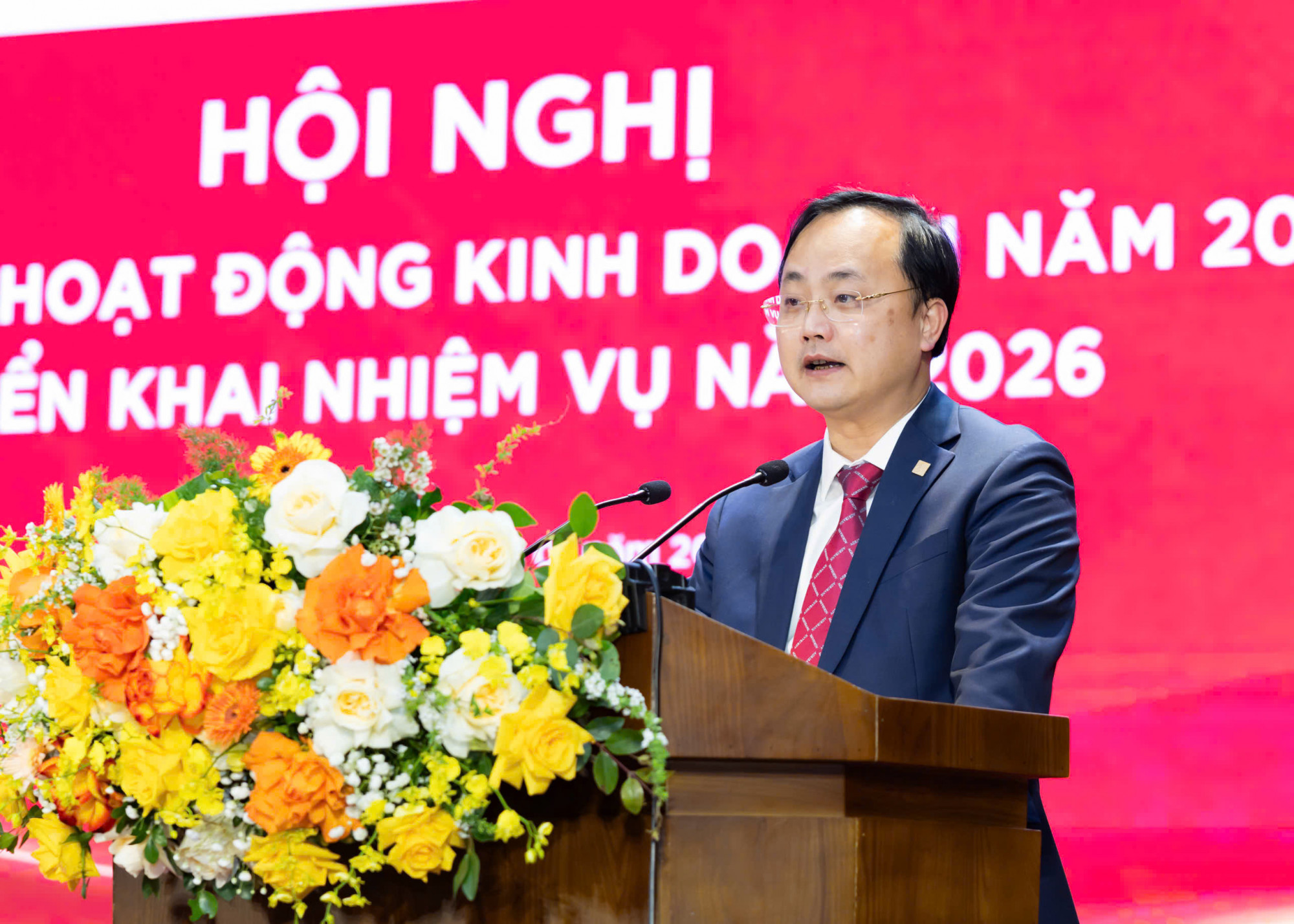 Ông Tô Huy Vũ - Bí thư Đảng ủy, Chủ tịch Hội đồng thành viên Agribank phát biểu khai mạc hội nghị - Ảnh: Agribank