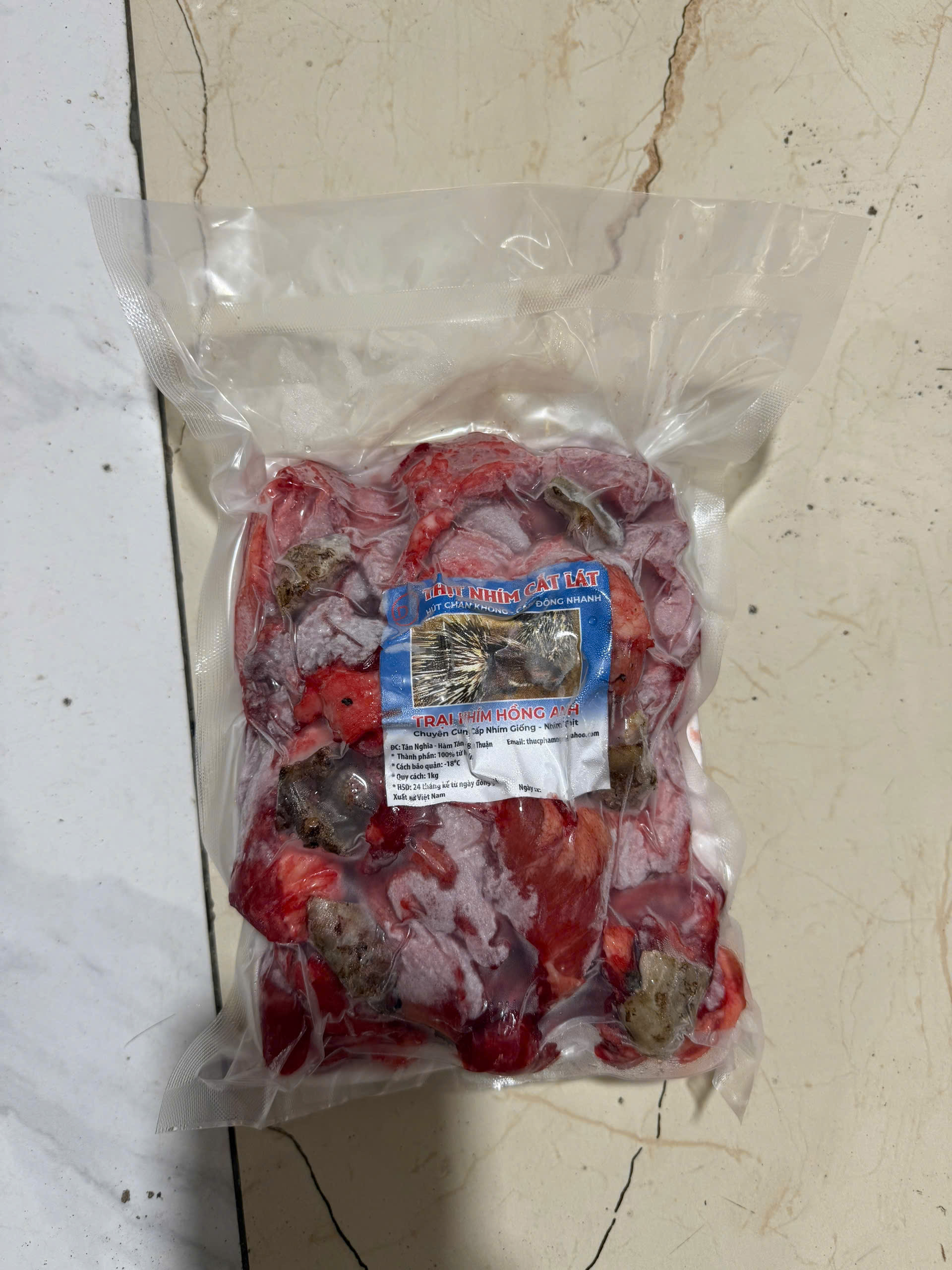 Sản phẩm thịt nhím giả. Ảnh: CA