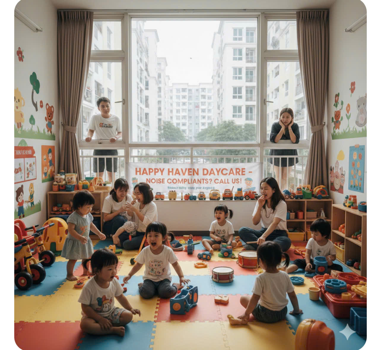 Ở cạnh nhà giữ trẻ trong căn hộ cách âm kém là một nỗi ám ảnh...