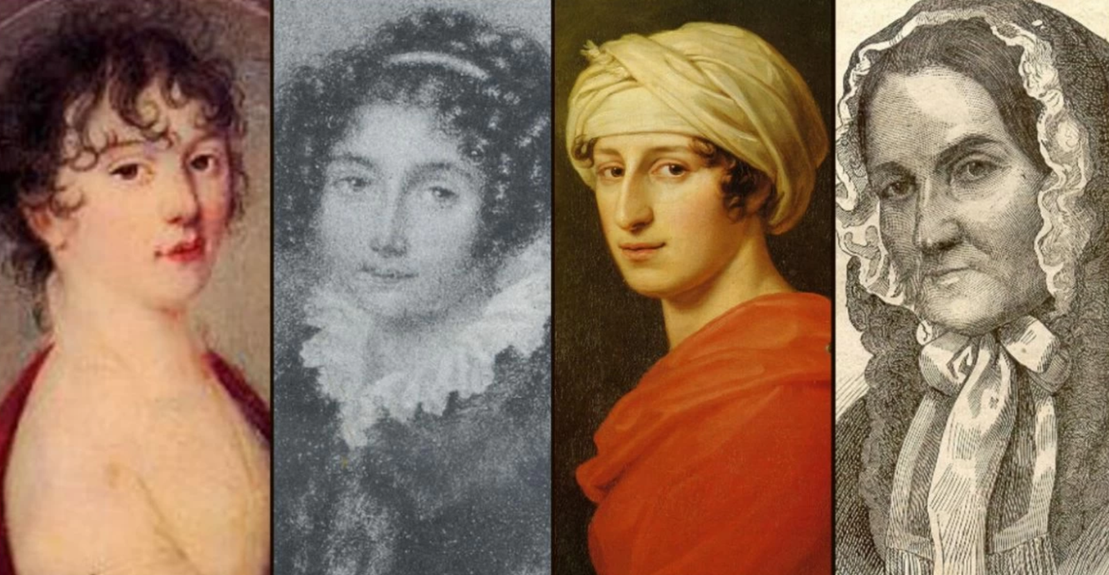 Có đến bốn phụ nữ được cho là “ứng cử viên” người tình bí ẩn của Beethoven: từ trái sang: Julie Guicciardi, Josephine von Brunsvik, Antonie Brentano và Therese Brunsvik. Ảnh: Historicmysteries