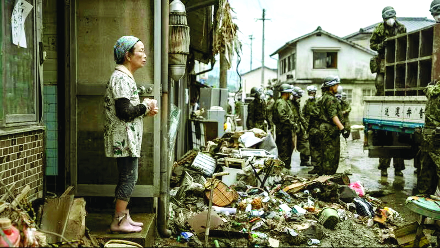 Mưa lớn kéo dài gây hậu quả nghiêm trọng, cướp đi sinh mạng hàng chục người dân trên đảo Kyushu, Nhật Bản vào năm 2020 - Nguồn ảnh: GreenPeace
