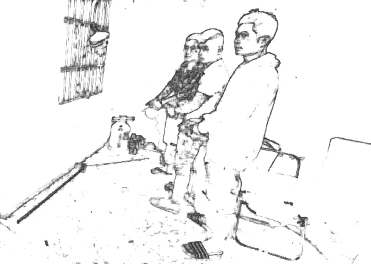 Các bị can vừa bị truy tố ra trước tòa - ảnh: VKS