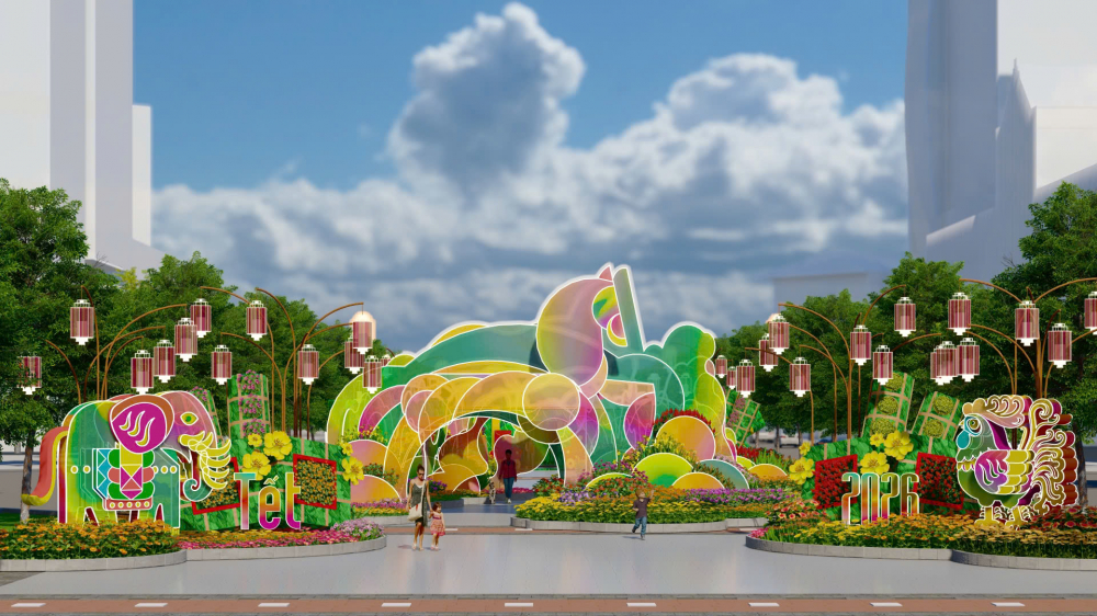 Phối cảnh ngựa chính hồng mao