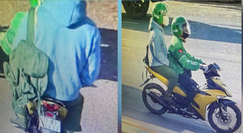Sau khi gây ra vụ cướp táo tợn, các đối tượng đã lên xe máy tẩu thoát - ảnh: MXH