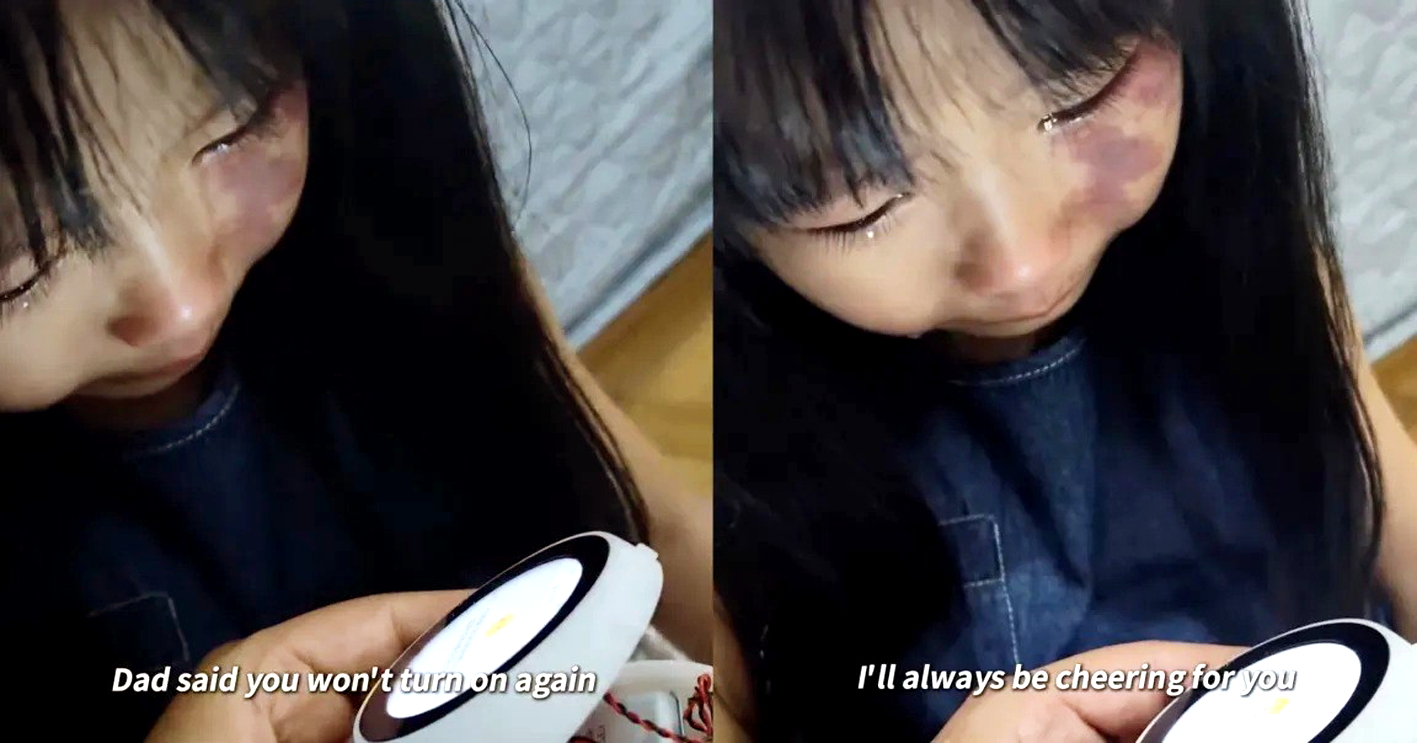 Bé gái tại Trung Quốc đau buồn khi phải chia tay người bạn robot AI - Nguồn ảnh: TikTok