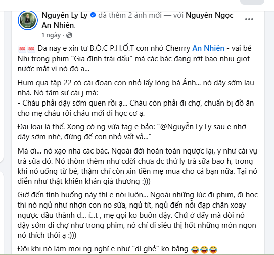 Bài bóc phốt hài hước của mẹ bé Cherry An Nhiên 