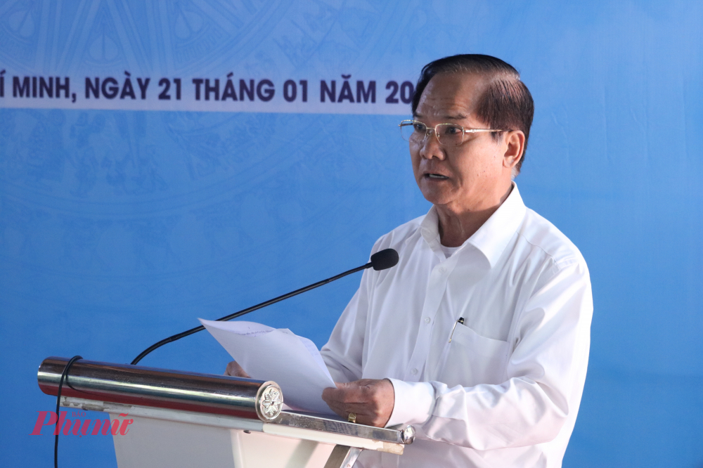 Đồng chí Trần Văn Khuyên phát biểu tại buổi lễ công bố sách - Ảnh: Phương Nhã