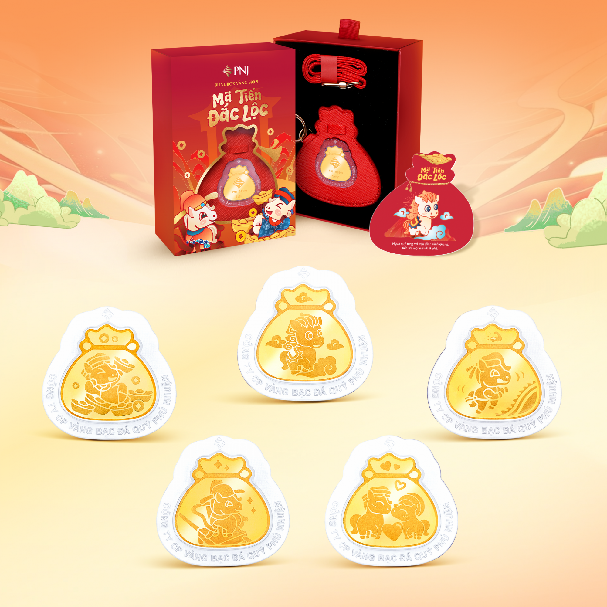  Sản phẩm vàng kỷ niệm 99,99% của PNJ - Ảnh: PNJ  (Hình ảnh được lấy cảm hứng từ tác phẩm Gióng (1990, Sơn mài) của Họa sĩ Nguyễn Tư Nghiêm, Bảo vật quốc gia; Sưu tập của Bảo tàng Mỹ thuật Việt Nam)