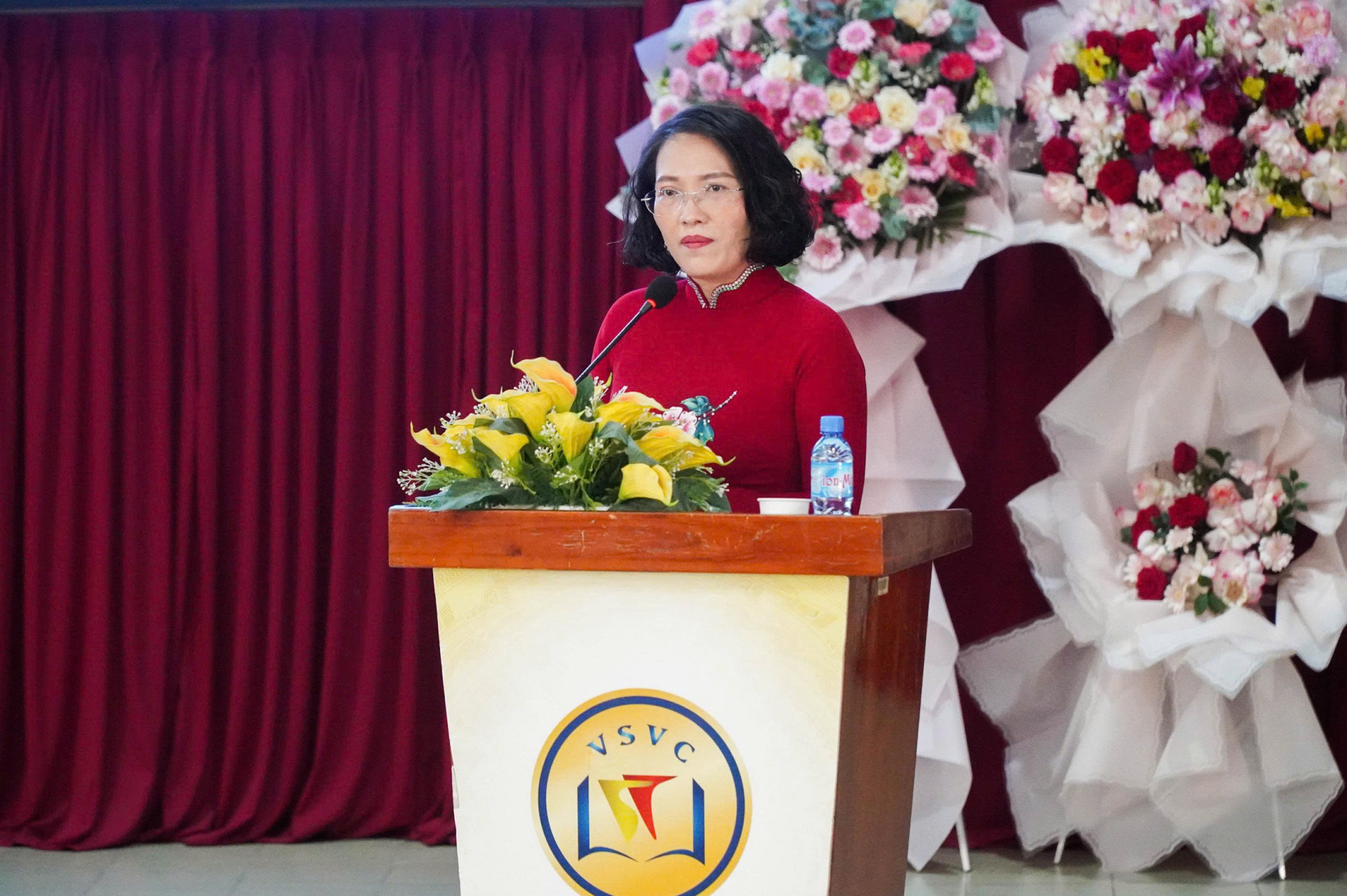 Bà Trương Hải Thanh - Phó giám đốc Sở GD-ĐT TPHCM - phát biểu tại chương trình - Ảnh: N.X.