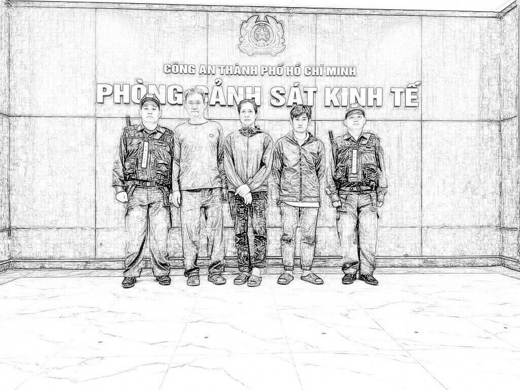 3 đối tượng thời điểm bị khởi tố, bắt giam. Ảnh: CA