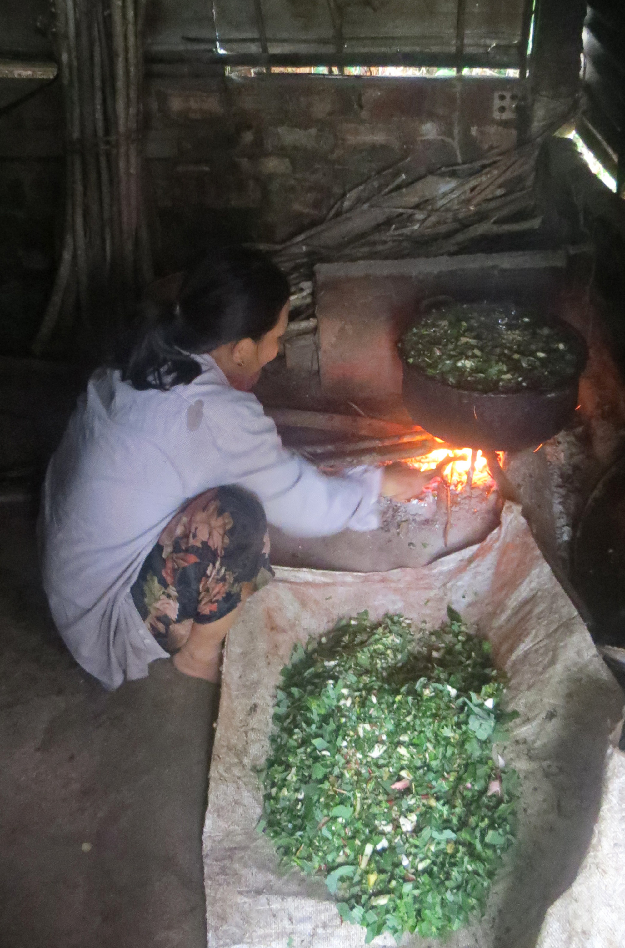 Nồi cháo bằng rau, cám- Ảnh: Mạnh Trâm Trân