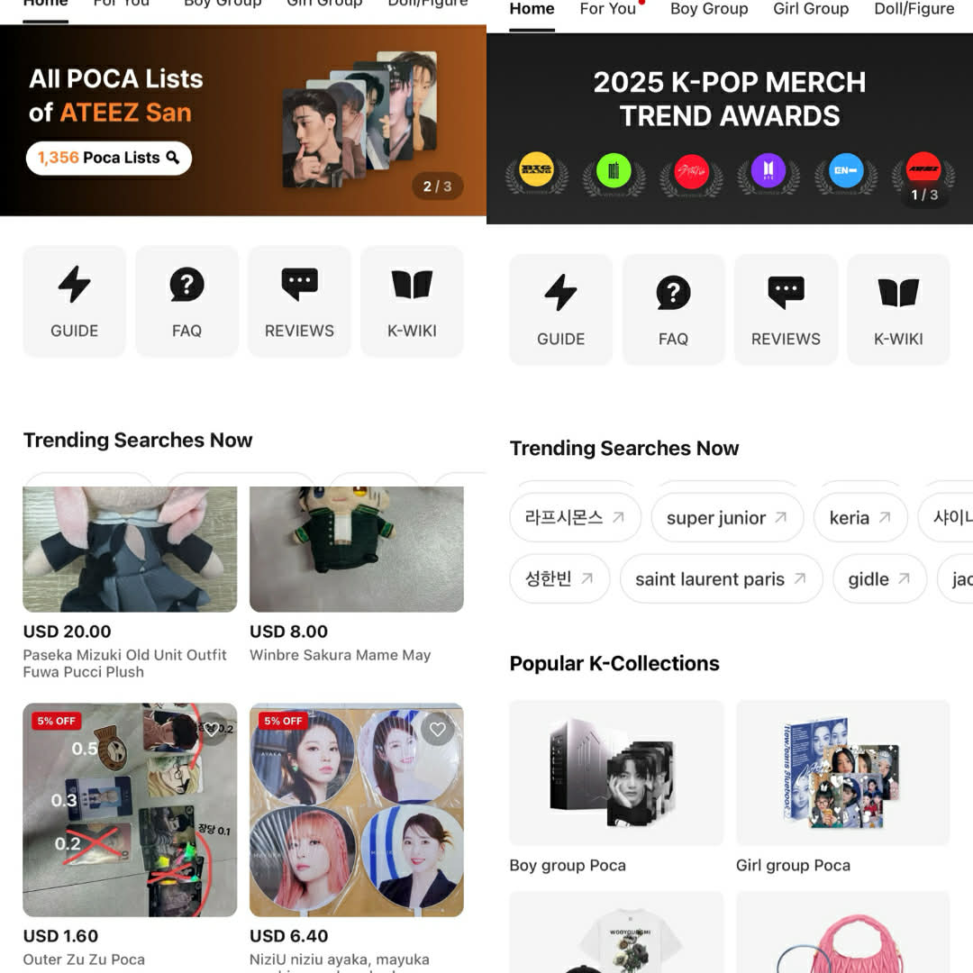 BUNJANG Global- nơi fan K-pop có thể tìm mua tất cả những sản phẩm của K-popvaf thần tượng. Ảnh: Chụp màn hình