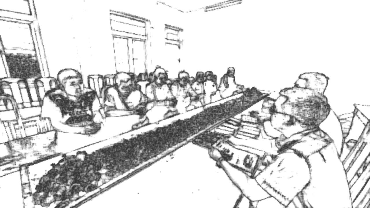 Các đối tượng làm việc tại cơ quan công an - ảnh: S.Đ.