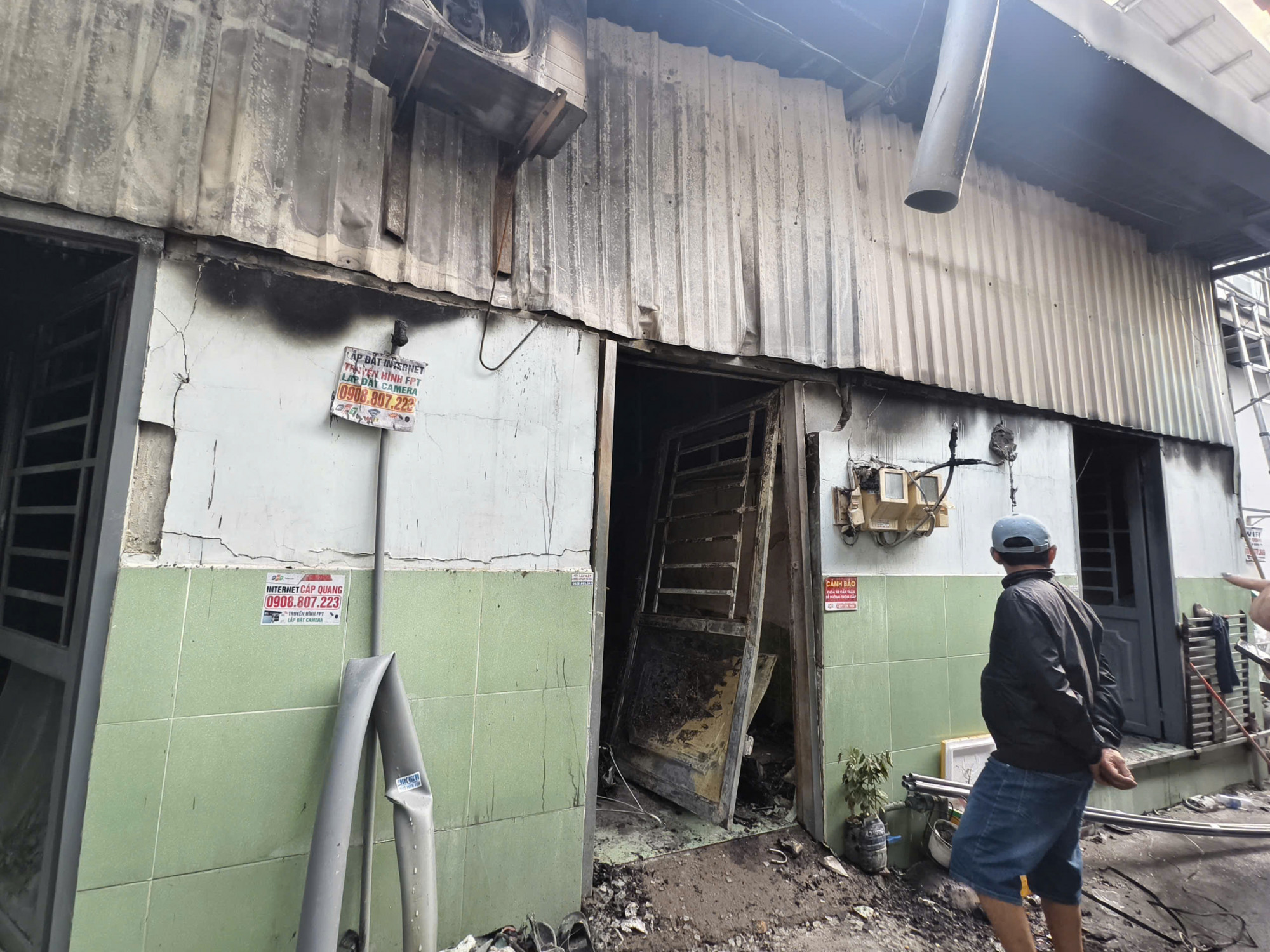 Hiện trường vụ cháy. Ảnh: A.H