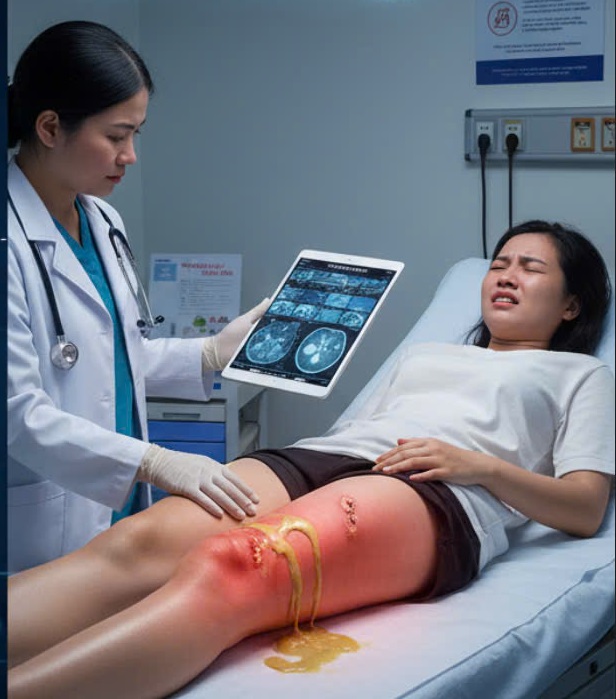 Biến chứng khi tiêm chất làm đầy - ảnh minh họa AI (Bệnh viện cung cấp)