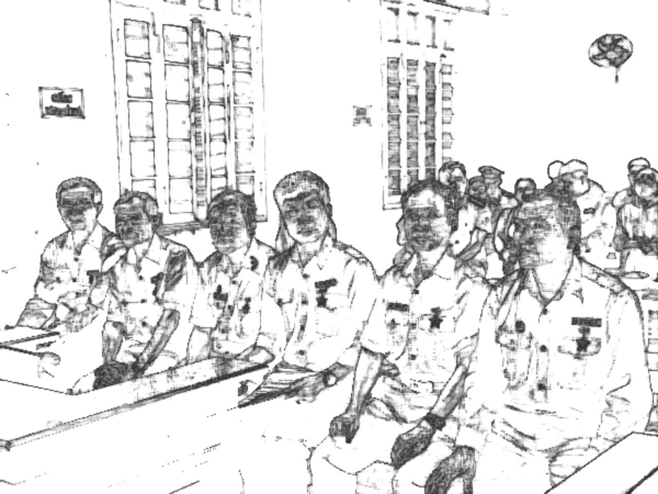 Các cựu chiến binh tại phiên tòa - ảnh: T.T.