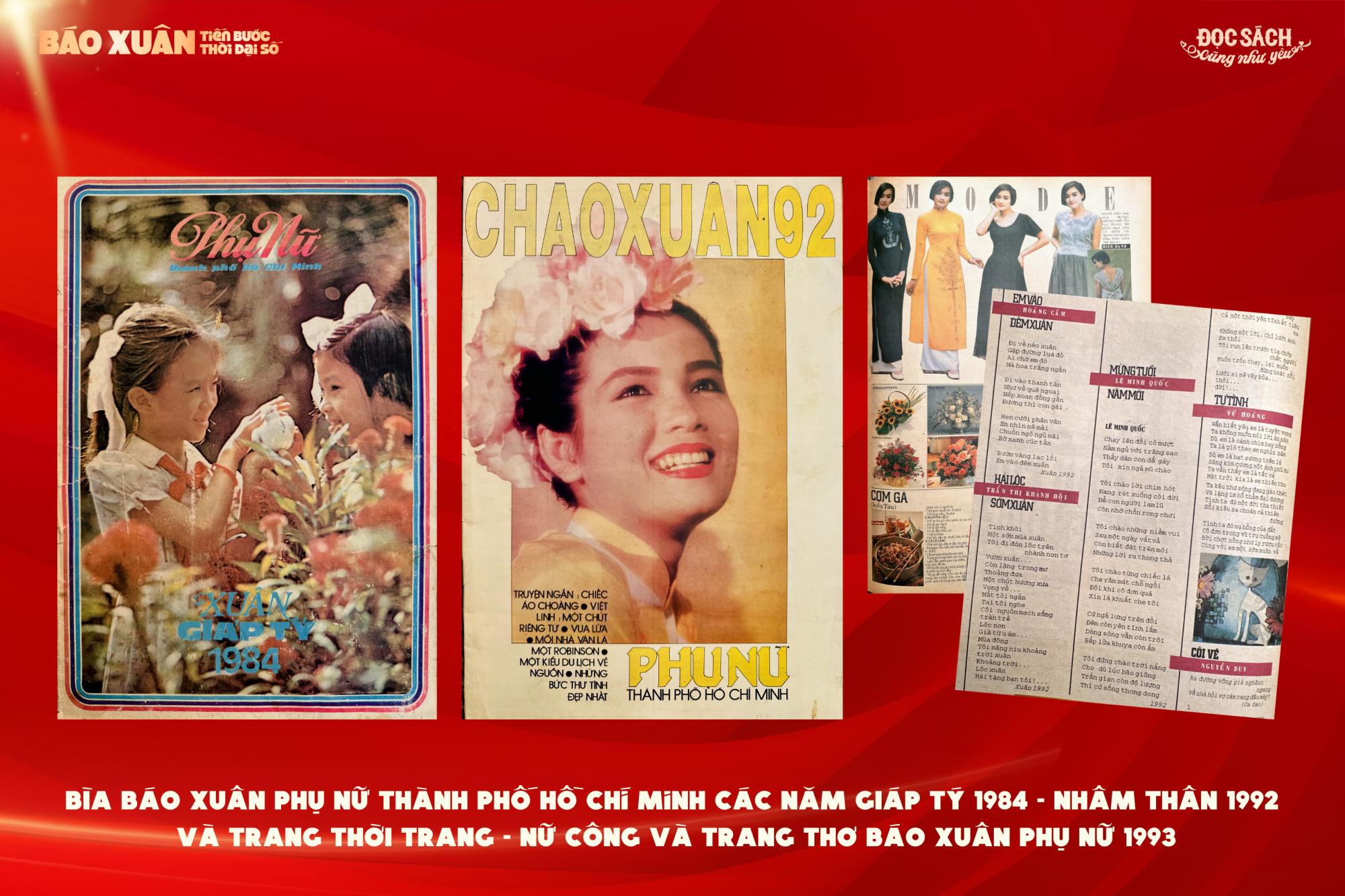 Các bìa báo Xuân Phụ Nữ TPHCM đang triển lãm tại Đường Sách TPHCM