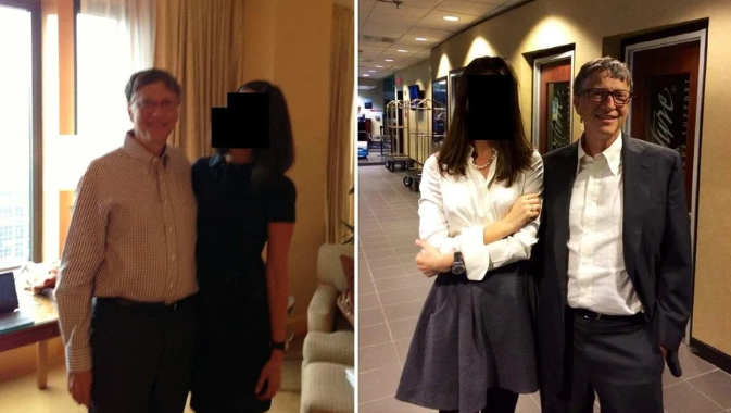 Bill Gates xuất hiện cùng với một người phụ nữ, người đã bị che khuất, trong hình ảnh này từ bất động sản của Epstein do Ủy ban Giám sát Hạ viện Đảng Dân chủ công bố.