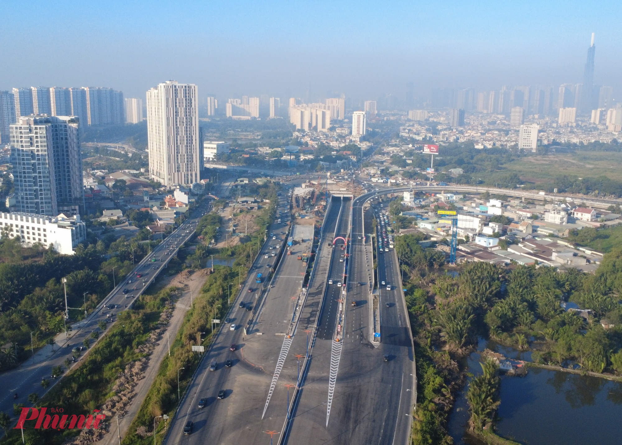 Vị trí hầm chui HC1-02: Kết nối từ cầu Bà Dạt đến đường Mai Chí Thọ trong phạm vi nút giao thông An Phú, gồm 02 chiều đường, mỗi chiều 02 làn xe 