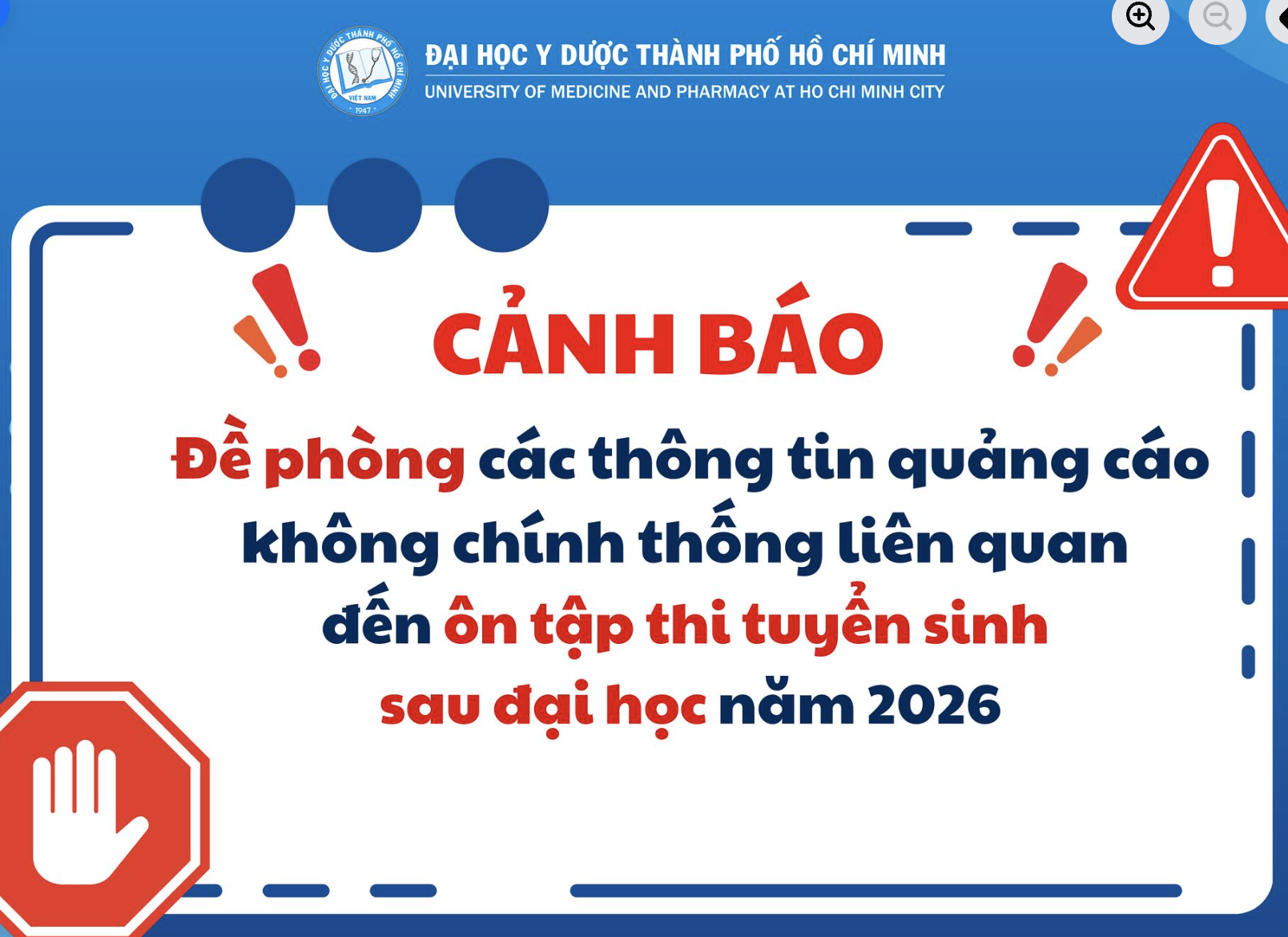 Trường đại học Y Dược TPHCM cảnh báo quảng cáo ôn thi nội trú 2026 trôi nổi trên mạng xã hội