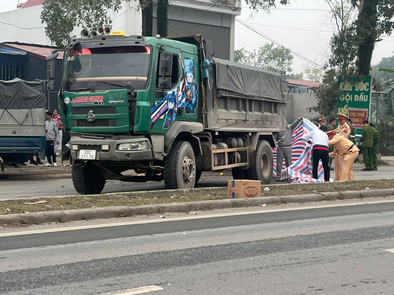 Vụ va chạm đã khiến một cảnh sát giao thông tử vong - ảnh: H.N