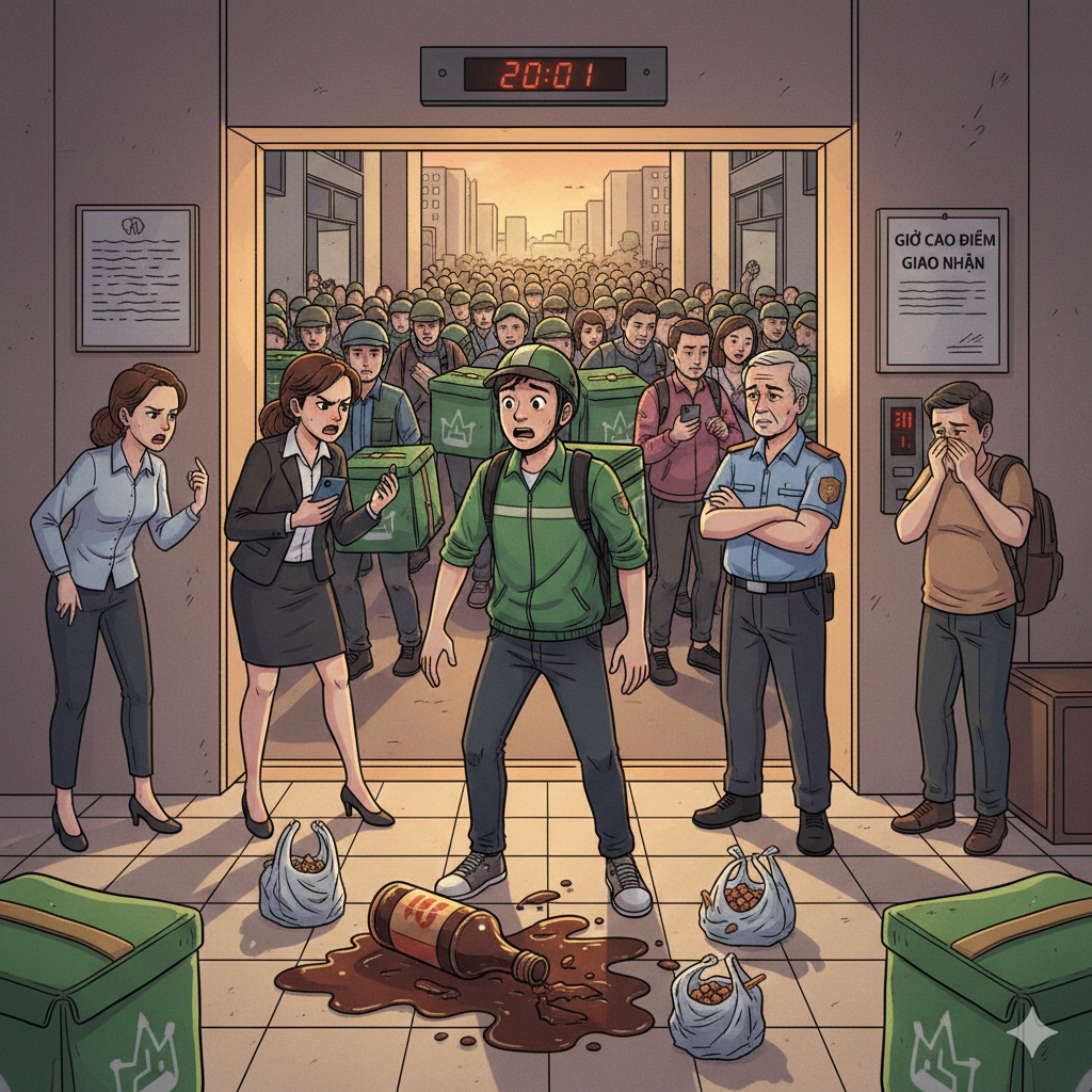 Dịch vụ giao đồ ăn, với tất cả mặt tích cực lẫn thách thức, đang thử thách khả năng thích ứng và xây dựng văn hóa chung của mỗi tòa nhà (Ảnh minh họa)