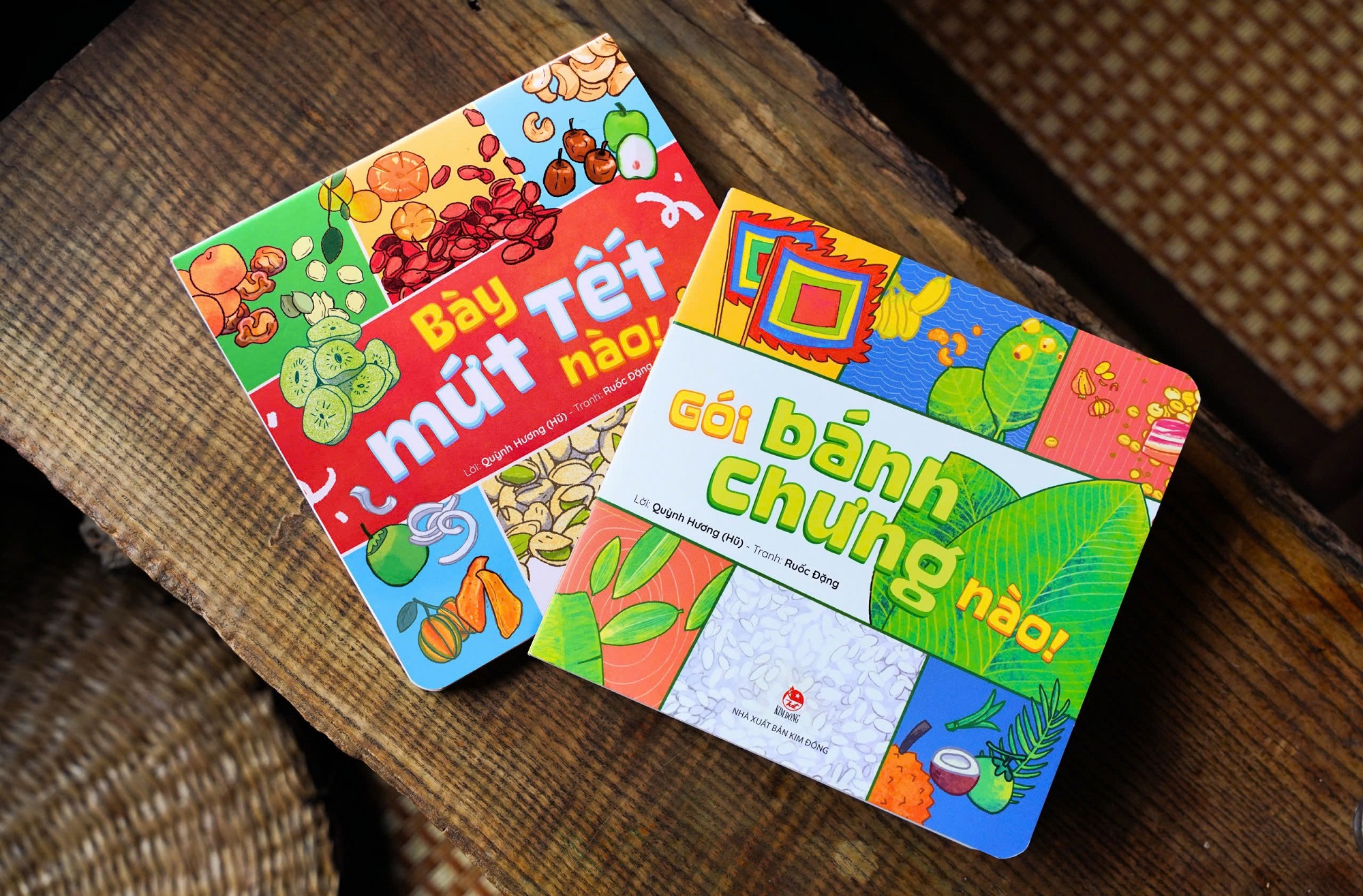 Các em nhỏ tha hồ lựa chọn những cuốn sách tranh Tết đầy màu sắc - Ảnh: NXB Kim Đồng