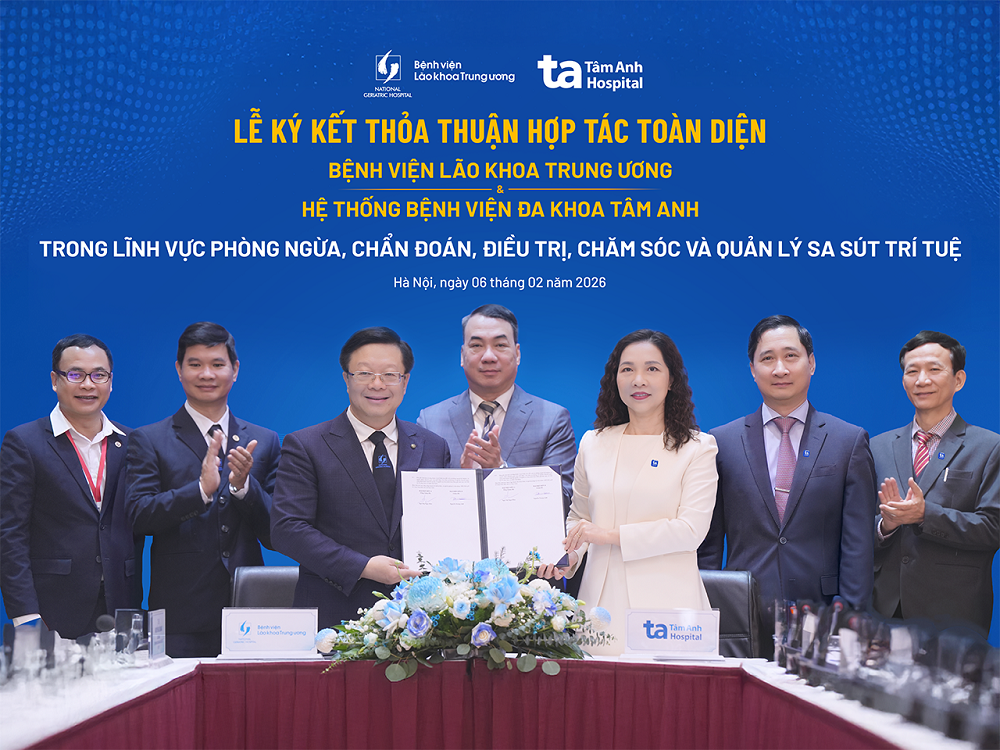 Ký kết thỏa thuận hợp tác toàn diện giữa Bệnh viện Lão khoa Trung ương và Hệ thống Bệnh viện đa khoa Tâm Anh - Ảnh: BVĐK Tâm Anh