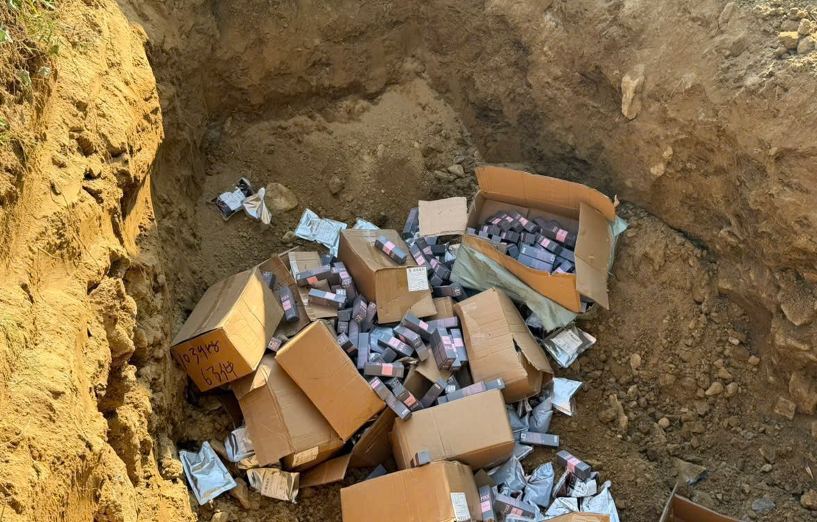 Các sản phẩm vi phạm được tiêu hủy theo quy định - ảnh: T.D.