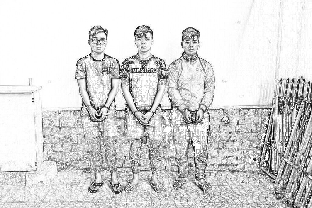 3 đối tượng thời điểm bị bắt giữ. Ảnh: CA